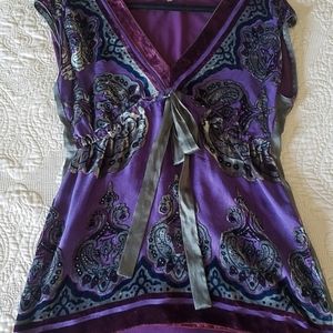 Hale Bob velvet top size small
